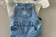 Rainbow t shirt and matching short dungarees