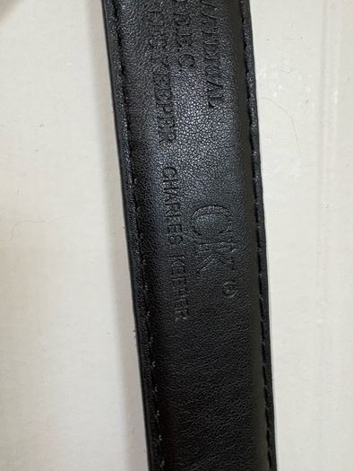 CK "CHARLES KEEPER" black genuine leather belt, Italy design 135cm