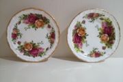 Butter Pat / Coaster x 2 Royal Albert Old Country Roses Bone China