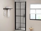 Shower Doors Tempered Glass 81x195 cm Black