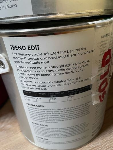 Edit washable Matt paint x 3 tins