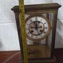 antique brass and glass mantle clock Image 4
