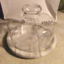 Vintage Cheese Board White Marble & Glass Cloche Image 5