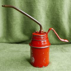 Vintage Red Oil Can, Pump