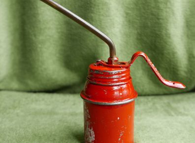 Vintage Red Oil Can, Pump