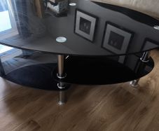 Coffee table - black tempered glass