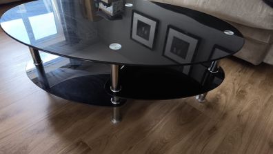Coffee table - black tempered glass