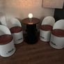 Military Style Barrel Table & 4 Chairs Image 2