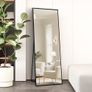 Full Length Mirror 140x40cm Free Standing, Hanging or Leaning, Large Floor Mirror with Black Aluminum Alloy Frame for Living Room or Bedroom Image 7