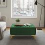 Chester Lux Coffee Table / Long Footstoll in Beige Velvet with Gold Legs 120x60cm Image 9