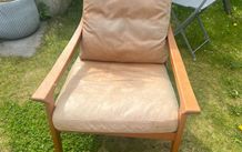 Leather wood Armchair