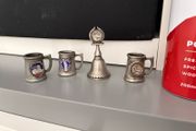 Vintage American miniature pewter jugs