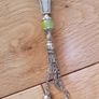 Semi-precious Lime Green Onyx Agate Prayer Worry Beads with Silver Accents x33 Image 3