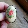 Vintage rose print Oval shape ring Image 5