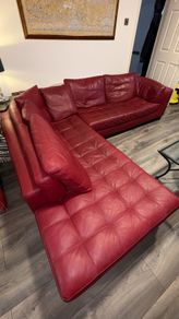 Natuzzi Red Leather Sofa