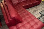 Natuzzi Red Leather Sofa