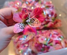 pink and green flower faux silk flowers wholesale