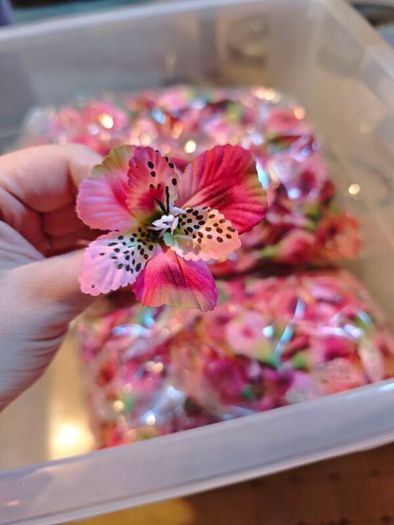 pink and green flower faux silk flowers wholesale