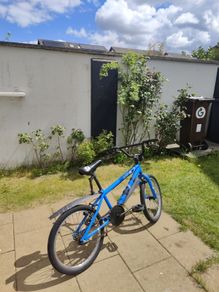 Small Blue BMX Bike for Kids ages 6 - 11, mudguards - stand included