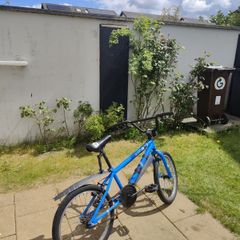 Small Blue BMX Bike for Kids ages 6 - 11, mudguards - stand included