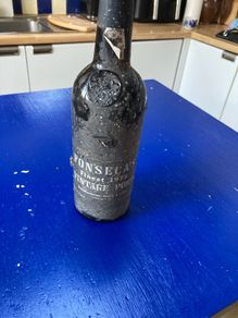 Port bottle old empty. Complete with 50 years of dust