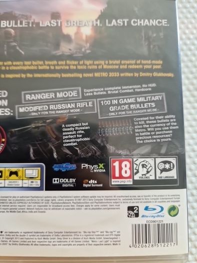 Metro Limited Edition PlayStation3 Ps3 Games Original