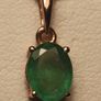 Lovely Petite Natural Zambian Emerald Pendant & Chain Image 4
