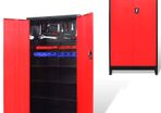 Tool Cabinet with 2 Doors Steel 90x40x180 cm Black and Red