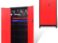 main image for ad Tool Cabinet with 2 Doors Steel 90x40x180 cm Black and Red