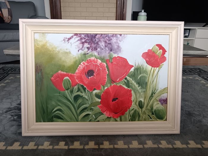 3 large framed  pictures