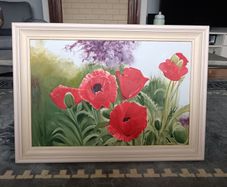 3 large framed  pictures