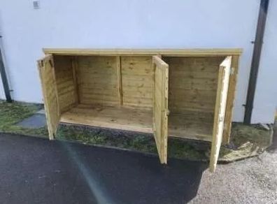 Timber Bike Shed (3m x 1.2m) Flat Packed