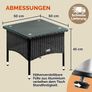 Polyrattan Side Table 50 x 50 x 45 cm Height Adjustable 5 mm Safety Glass Weatherproof 80 kg Load Capacity Garden Table Balcony Table Tea Table Outdoor Cream Image 10