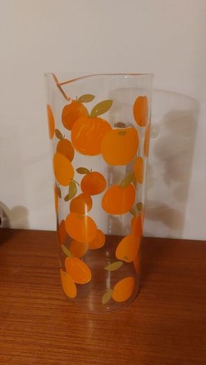 Fabulous Clear Glass Pitcher with Oranges Pattern- Perfect for Pimms on the Lawn or Any Other Special Occasion!