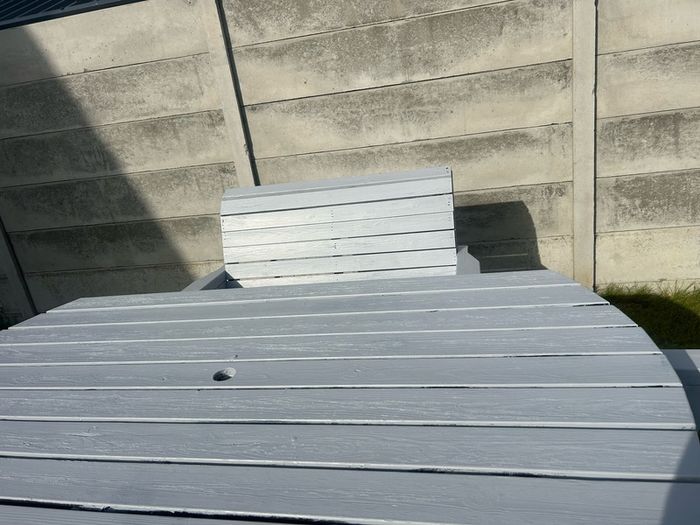 large garden table and chairs