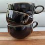 3 x Denby Black Stoneware Mugs/Cups Image 2