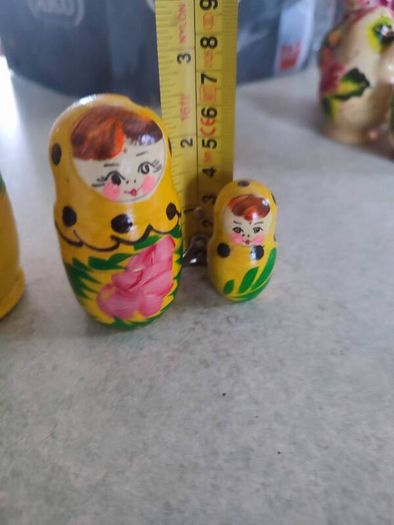 Vintage Russian Ussr Wooden 3 Piece Hand Painted Matryoshka Nesting Dolls