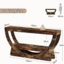 160cm Console Table, 2-Tier Hallway Table with Shelves, Rustic Wooden Sofa Table, Narrow Entryway Table for Living Room, Entrance & Foyer Image 2