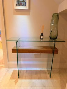 Glass Console and Coffee Table Set