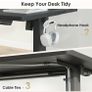 Electric Standing Desk, 120x60cm Height Adjustable Desk with 2 Memory Presets, Quiet Sit Stand Desk for Home Office Bedroom Living Room, Ergonomic Computer Desk with Hooks & Cable Holes, Black Image 5