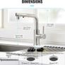Kitchen Tap With 3 Function Sprayer, Pull Out Mixer With 360 Swivel, Single Handle Sink Tap for Bathroom or Kitchen, Stainless Steel Image 4