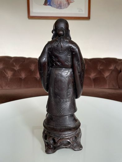 Rare Vintage Resin Asian Japanese Statue Fukurokuju Lucky God