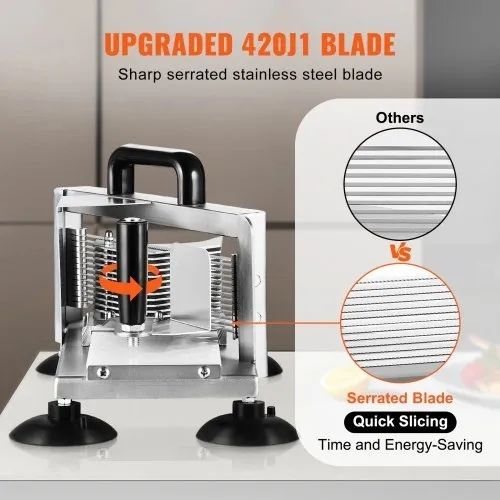 Commercial Tomato Slicer, 3/16 inch Tomato Cutter Slicer, Stainless Steel Heavy Duty Tomato Slicer Machine, Manual Tomato Slicer
