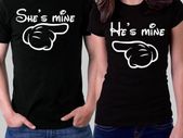 He's Mine And She's Mine Couple T-shirts Tees For Valentines Day Gift Present Idea