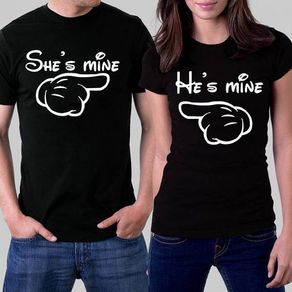 He's Mine And She's Mine Couple T-shirts Tees For Valentines Day Gift Present Idea