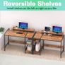 Computer Desk with Storage Shelves Study Gaming Desk for Small Spaces, Laptop Desk Rustic Writing Table for Home Office, Workstation with Large Monitor Stand (FREE SHIPPING) Image 5
