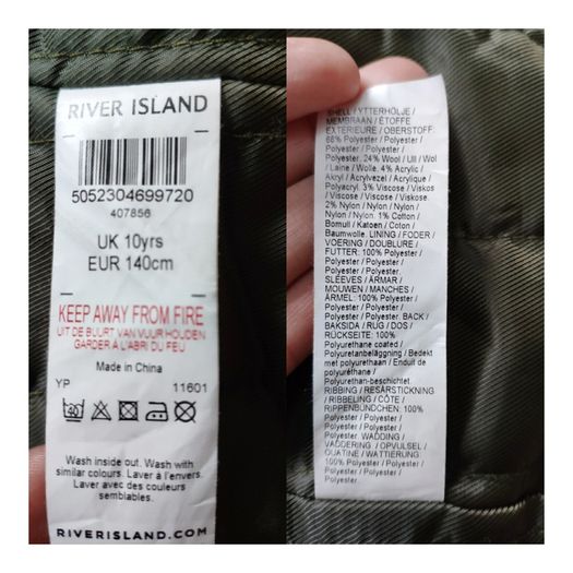 Boys River Island stylish long coat like brand new up to 140cm