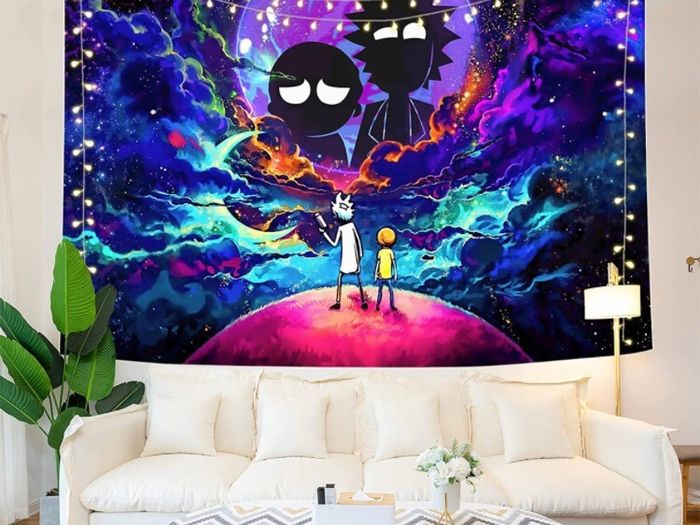 Rick And Morty Tapestry Wall Blanket For Living Room Bedroom Dorm Room Home Decor