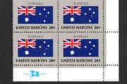 1984 United Nations New York Australia National Flag (part of flag series) Block of 4 Mint Never Hinged (MNH)