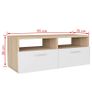 TV Cabinets 2 pcs Chipboard 95x35x36 cm Oak and White Image 3
